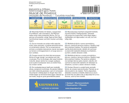 Fröförpackning för pumpa Muscat de Provence