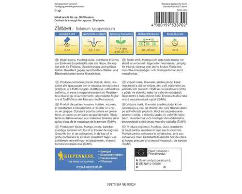 Zlatava tomatfröförpackning Solanum lycopersicum