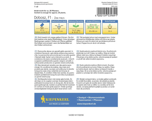 Fröförpackning Dobosz F1 majs