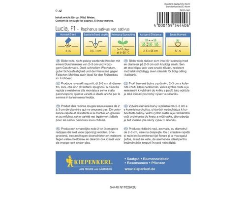 Lucia F1 rädisfrö paket