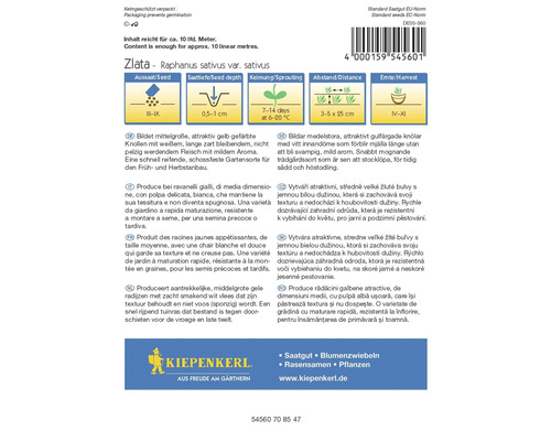 Fröförpackning för rädisa Zlata