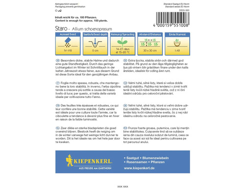 Staro Allium schoenoprasum förpackning
