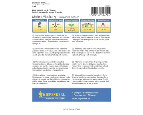 Fröpåse Marien Mischung Campanula medium