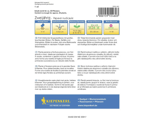 Förpackning av Kiepenkerl fröblandning för isländsk vallmo