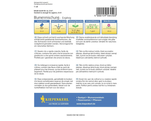 Blomsfröblandning ettårig, lämplig för cirka två kvadratmeter