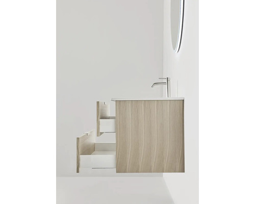 Tvättställsskåp med lådor och blandare