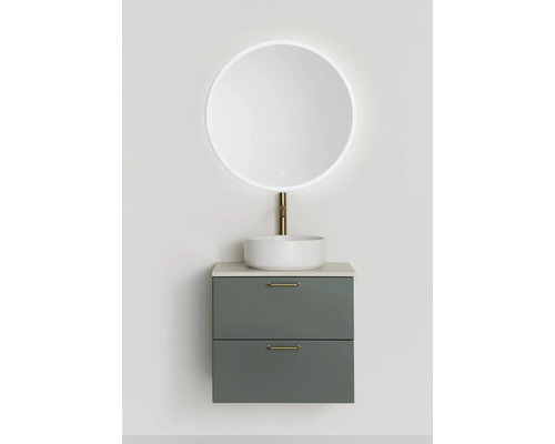 Tvättställskombination för badrum med spegel, handfat och underskåp