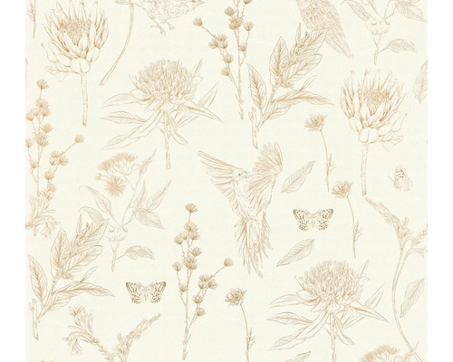 Tapet A.S. CRÉATION Blom fågel brun 10,05x0,53m Tapet med blommönster, fågelmönster och fjärilsmönster