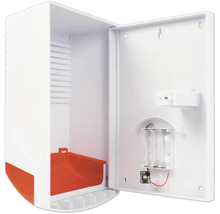 Öppet säkerhetsskåp med batterifack