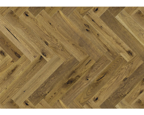 Läggning av ekparkett i fiskbensmönster