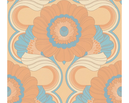 Tapet A.S. CRÉATION Retro blom orange 10,05x0,53m Tapet med blommönster