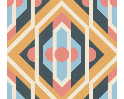 Tapet A.S. CRÉATION Retro ornament blå 10,05x0,53m Abstrakt geometrisk mönster för dekorativa ändamål