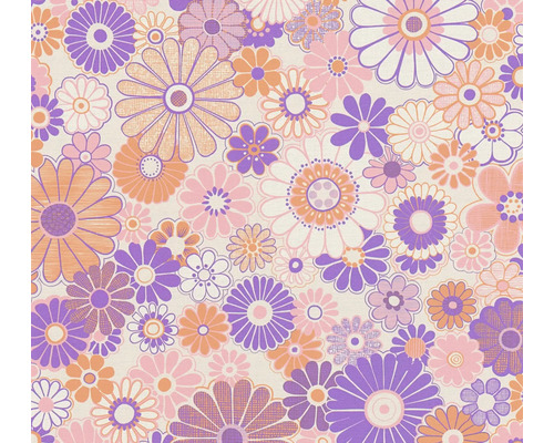 Tapet A.S. CRÉATION Retro blom lila 10,05x0,53m Blommig tapet med retro blommönster