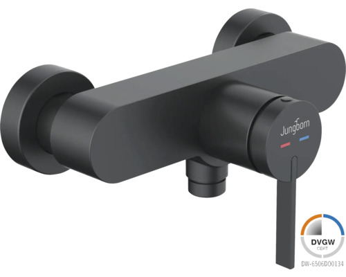 Duschblandare JUNGBORN Sigma mattsvart 205mm Jungborn duschblandare för väggmontage med DVGW-certifikat