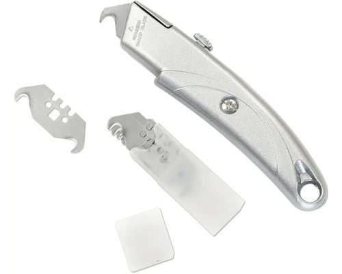 Universalkniv med trapetsblad och krokblad plus reservblad