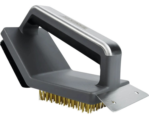 Grillborste med borst och skrapa