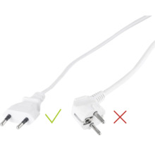 Bild av en Schuko-kontakt jämfört med en kontakt utan skyddskontakt