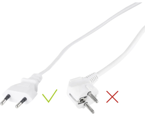 Bild av en Schuko-kontakt jämfört med en kontakt utan skyddskontakt