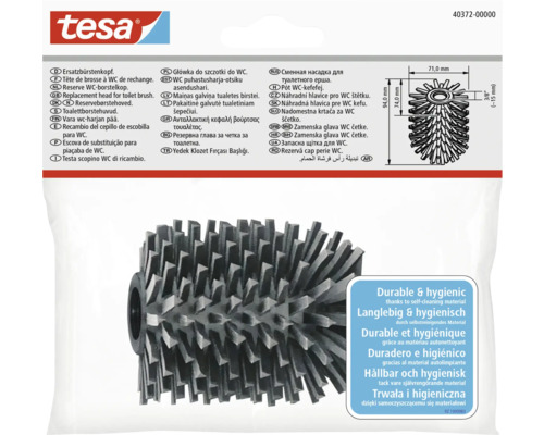 Tesa Ersättningsborsthuvud för toalettborste, hållbar och hygienisk