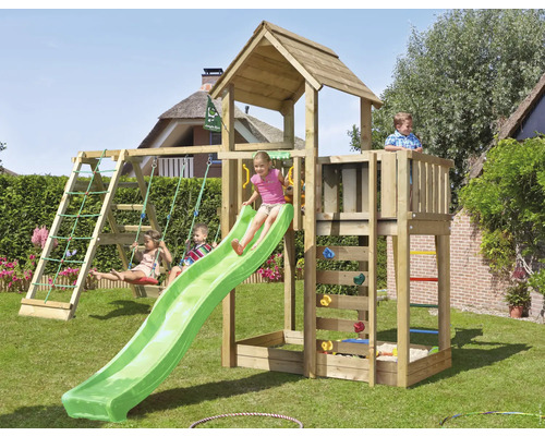 Lektorn JUNGLE GYM Mansion 2.1 inkl. klättermodul 220, grön rutschkana & 120kg sandlådesand Lektorn JUNGLE GYM Mansion 2.1 inkl. klättermodul 220, grön rutschkana & 120kg sandlådesand