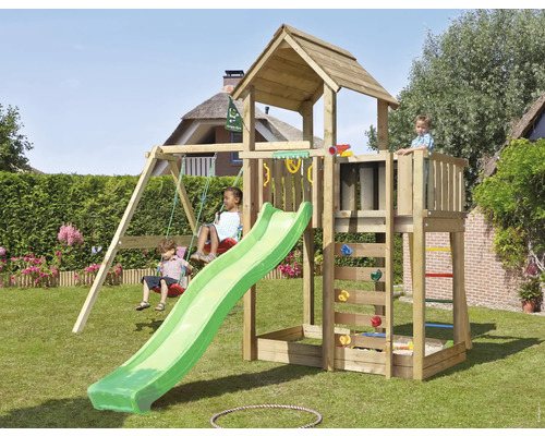 Lektorn JUNGLE GYM Mansion 2.1 inkl. gungmodul 220, grön rutschkana & 120kg sandlådesand Lektorn JUNGLE GYM Mansion 2.1 inkl. gungmodul 220, grön rutschkana & 120kg sandlådesand