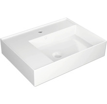 Tvättställ JUNGBORN Quattro vit blank slim med bräddavlopp förvaringsplats höger 61x46 cm