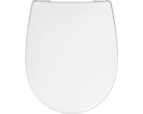 Toalettsits med mjukstängning REIKA Mino vit gun metal blank quick & clean universell Toalettsits i standardutförande