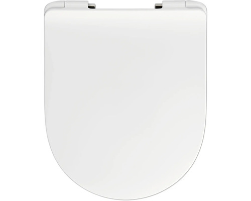 Toalettsits REIKA Mito vit blank gun metal mjukstängning quick&clean 541279 Toalettsits av plast