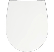 Toalettsits med mjukstängning REIKA Mino vit blank gun metal borstad quick & clean universell