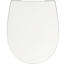 Toalettsits med mjukstängning REIKA Mino vit blank mässing borstad quick & clean universell