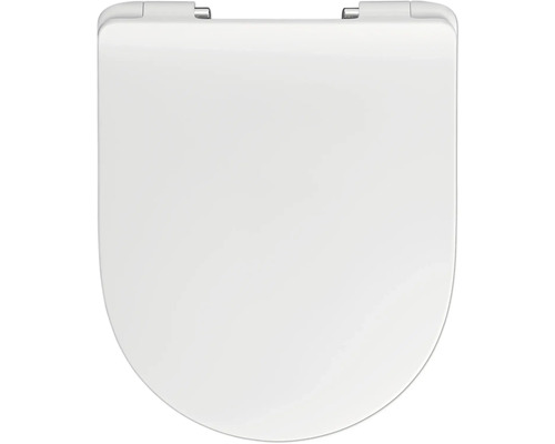 Toalettsits REIKA Mito vit blank rostfritt stål mjukstängning quick&clean 541314 Toalettsits av plast