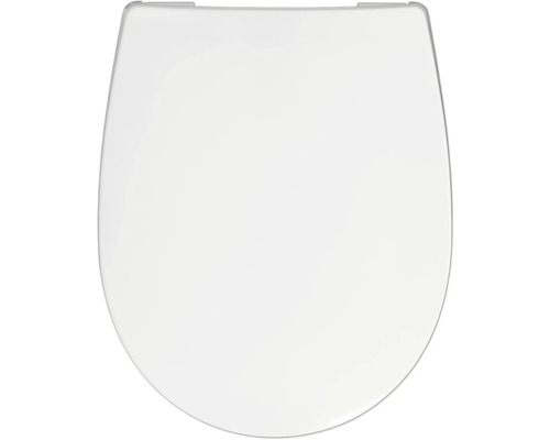 Toalettsits med mjukstängning REIKA Mino vit guld blank quick & clean universell Toalettsits av plast