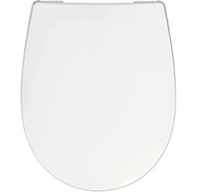 Toalettsits med mjukstängning REIKA Mino vit blank rostfritt stål quick&clean universell