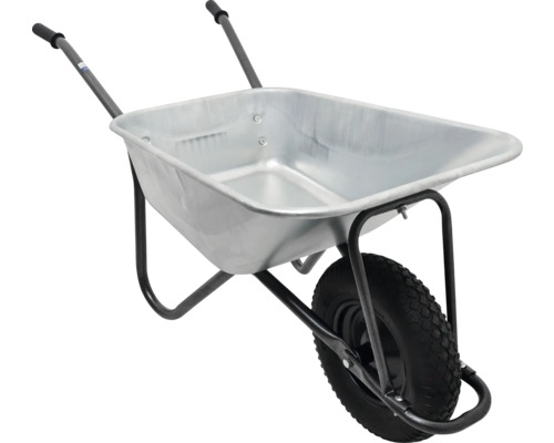 Skottkärra med ståltråg och svart hjul