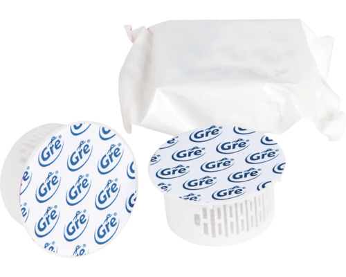 GRE klortabletter i behållare och förpackning