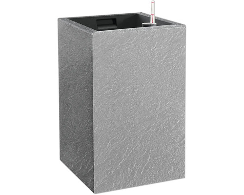 Självvattnande kruka GARDENICO plast 27x27x42cm grå Rektangulär blomlåda med bevattningssystem