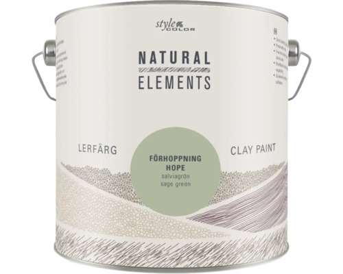 Väggfärg NATURAL ELEMENTS Style color Förhoppning 2,5l Färgburk med lerafärg