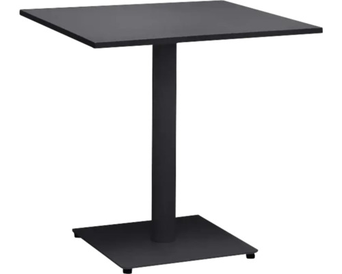 Cafébord HILLERSTORP Näsby 70x70cm svart Fyrkantigt trädgårdsbord med metallpelare och fyrkantig fot