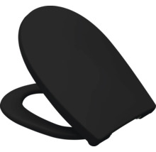 Toalettsits med mjukstängning REIKA Mino svart matt gun metal blank quick & clean universell