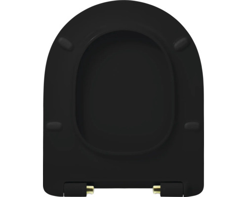 Svart toalettsits av duroplast med fäste