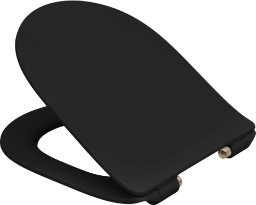 Svart toalettsits av sanitetskeramik