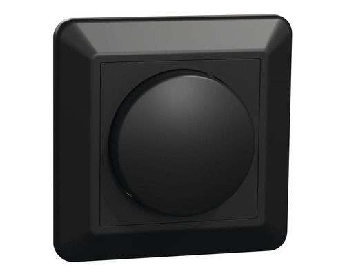 Svart strömbrytare med rund knapp
