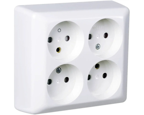 Fyrfaldigt vägguttag