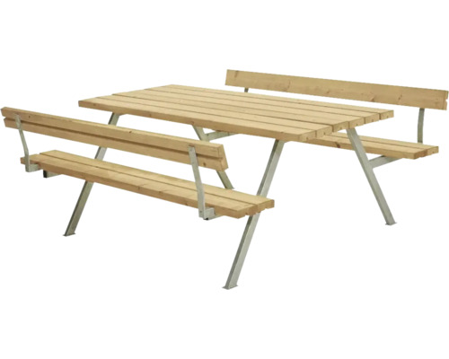 Picknickbord PLUS furu Alpha 6 sittplatser med ryggstöd trä