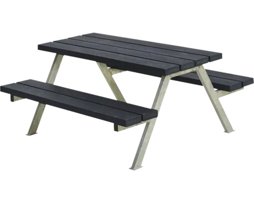 Barnpicknickbord PLUS Alpha stål/plast 6 sittplatser svart