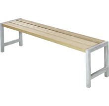 Träbänk med metallram för utomhusbruk