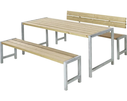 Picknickbord PLUS ThermoWood® furu 6 sittplatser trä