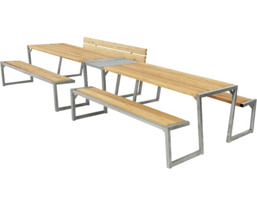 Picknickbord PLUS Zigma ThermoWood® furu 12 sittplatser trä