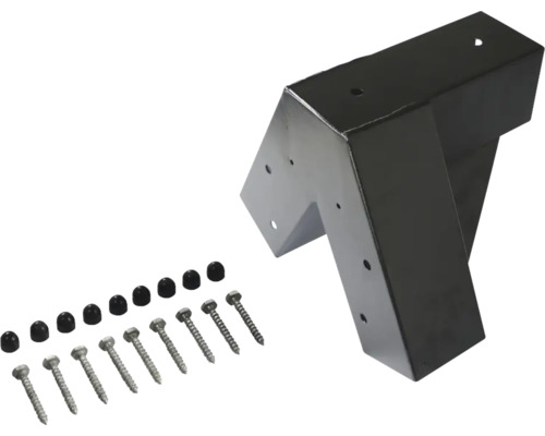Metallvinkelbeslag med skruvar och täcklock
