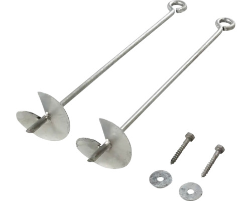 Två markankare med ögla och skruvar